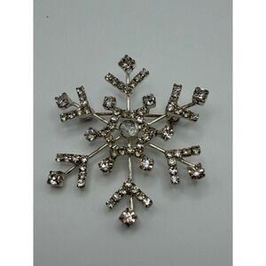 Sparkling Snowflake‎ Brooch Pin Rhinestone Crystal Winter Jewelry Gift